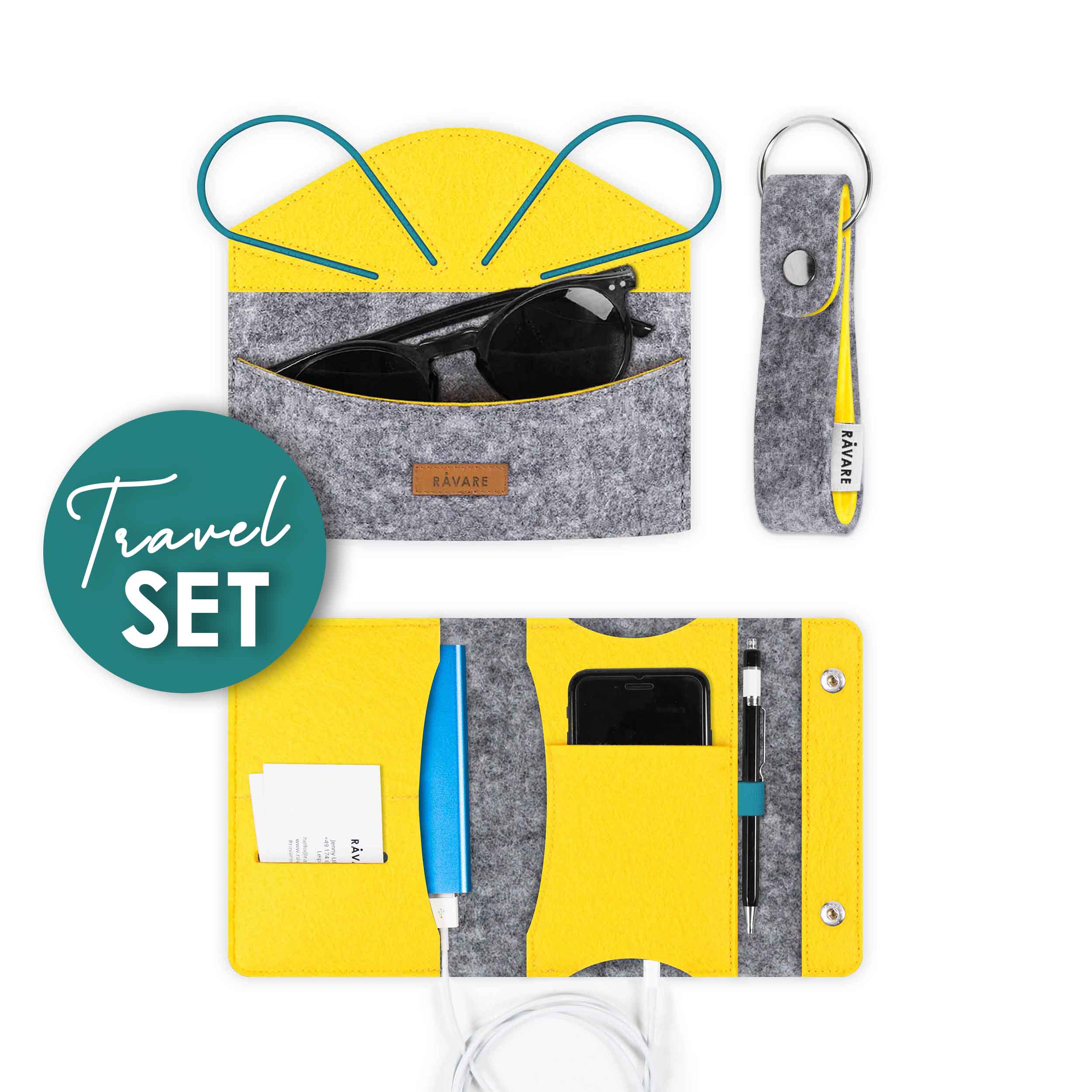 Produktset TRAVEL hellgrau-gelb – Bild 1